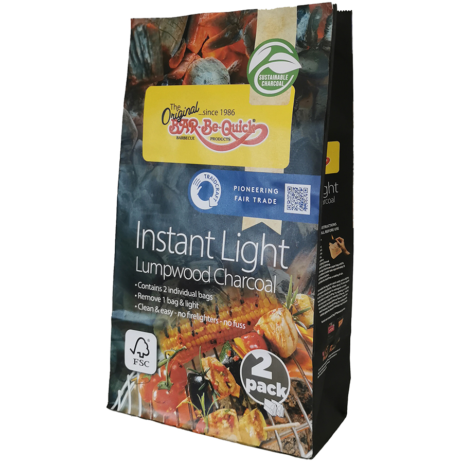 Fair Trade Instant Light Lumpwood Charcoal - Pack of 2