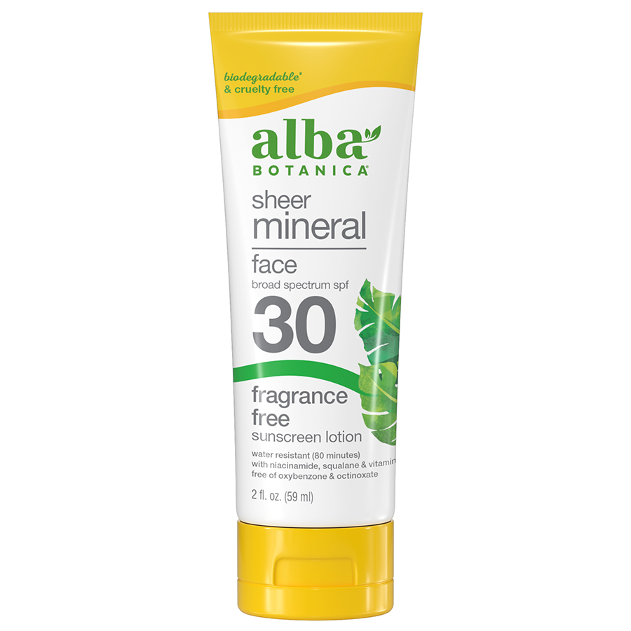 Alba Botanica Sheer Mineral Face Fragrance Free Face Sunscreen SPF50 - 59ml