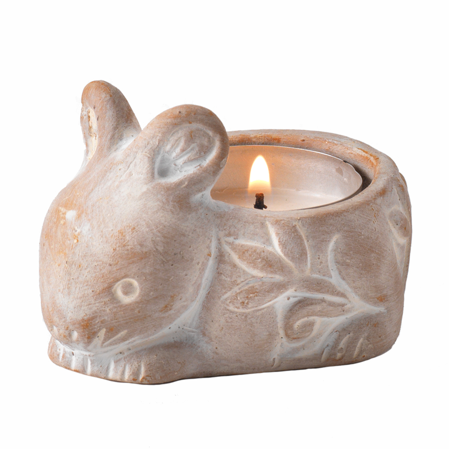 Terracotta Rabbit Tealight Holder
