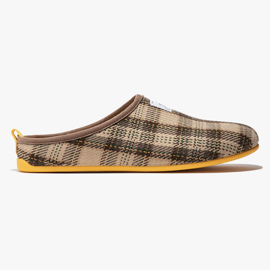 Mercredy Men's Recycled Slippers - Beige Check
