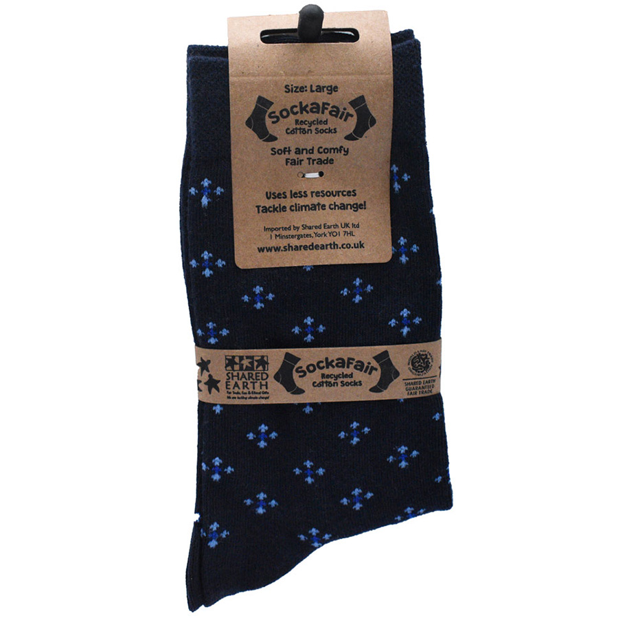 Fair Trade Recycled Socks - Stars - UK 7-11