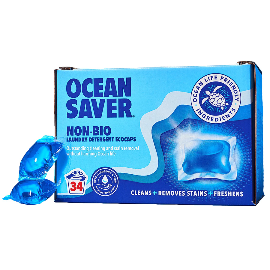 OceanSaver Non-Bio Laundry Detergent Ecocaps - Pack of 34