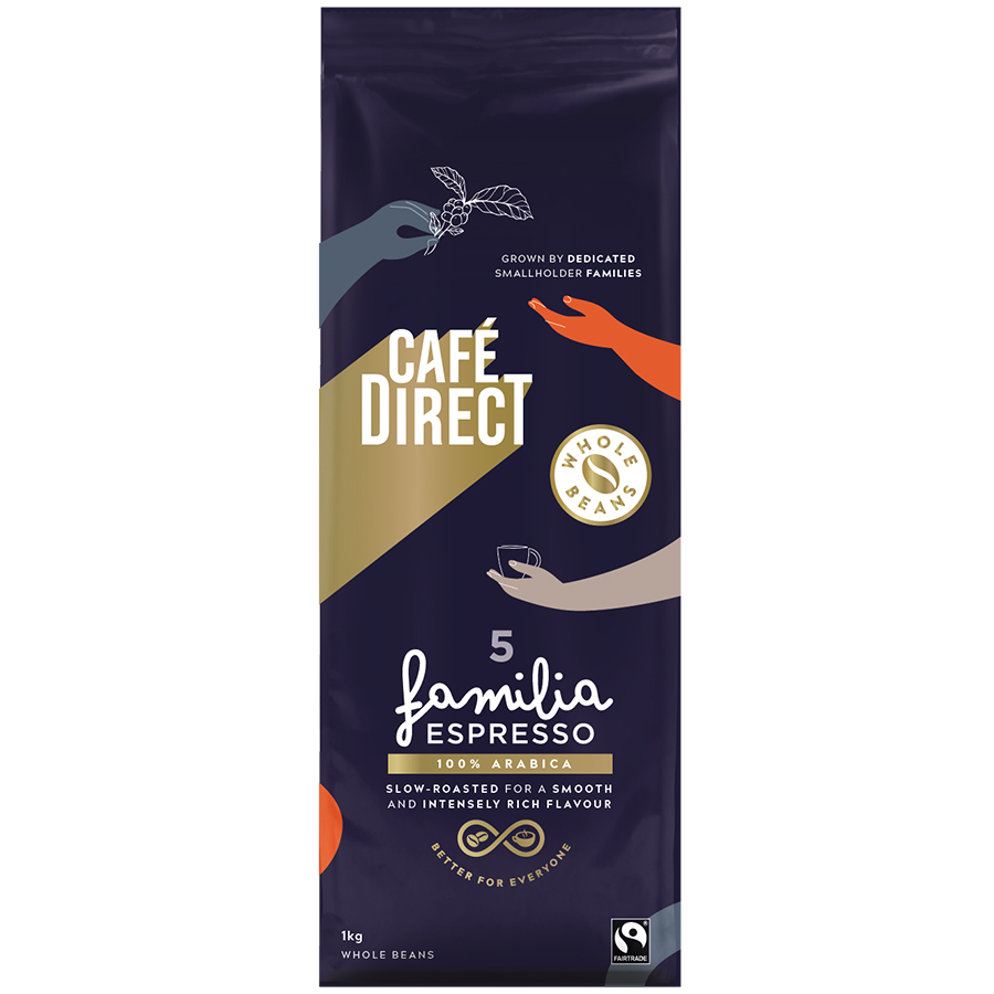Cafedirect Fairtrade Familia Arabica Espresso Coffee Beans - 1kg