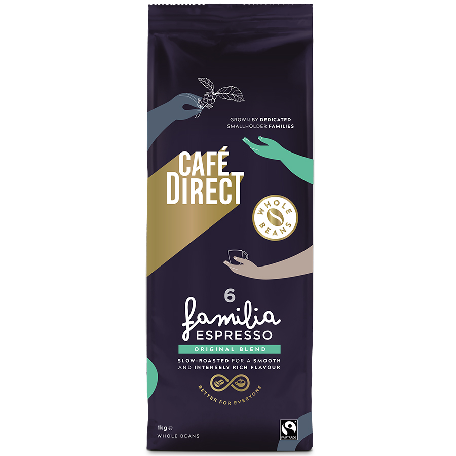 Cafedirect Fairtrade Familia Original Espresso Coffee Beans - 1kg