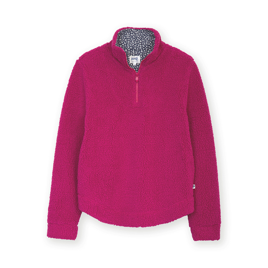 Kite Purbeck 1/4 Zip Teddy Fleece Fuchsia