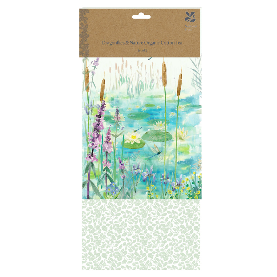National Trust Organic Cotton Tea Towels Set of 2 - Dragonflies