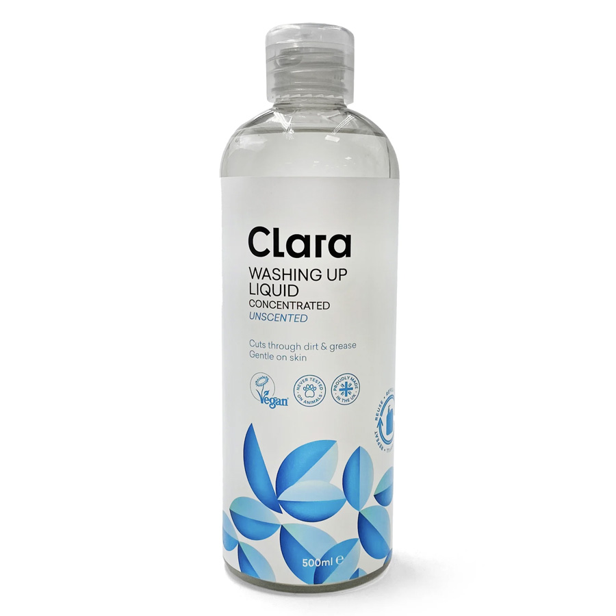 Clara Concentrated Washing Up Liquid Unscented - 500ml