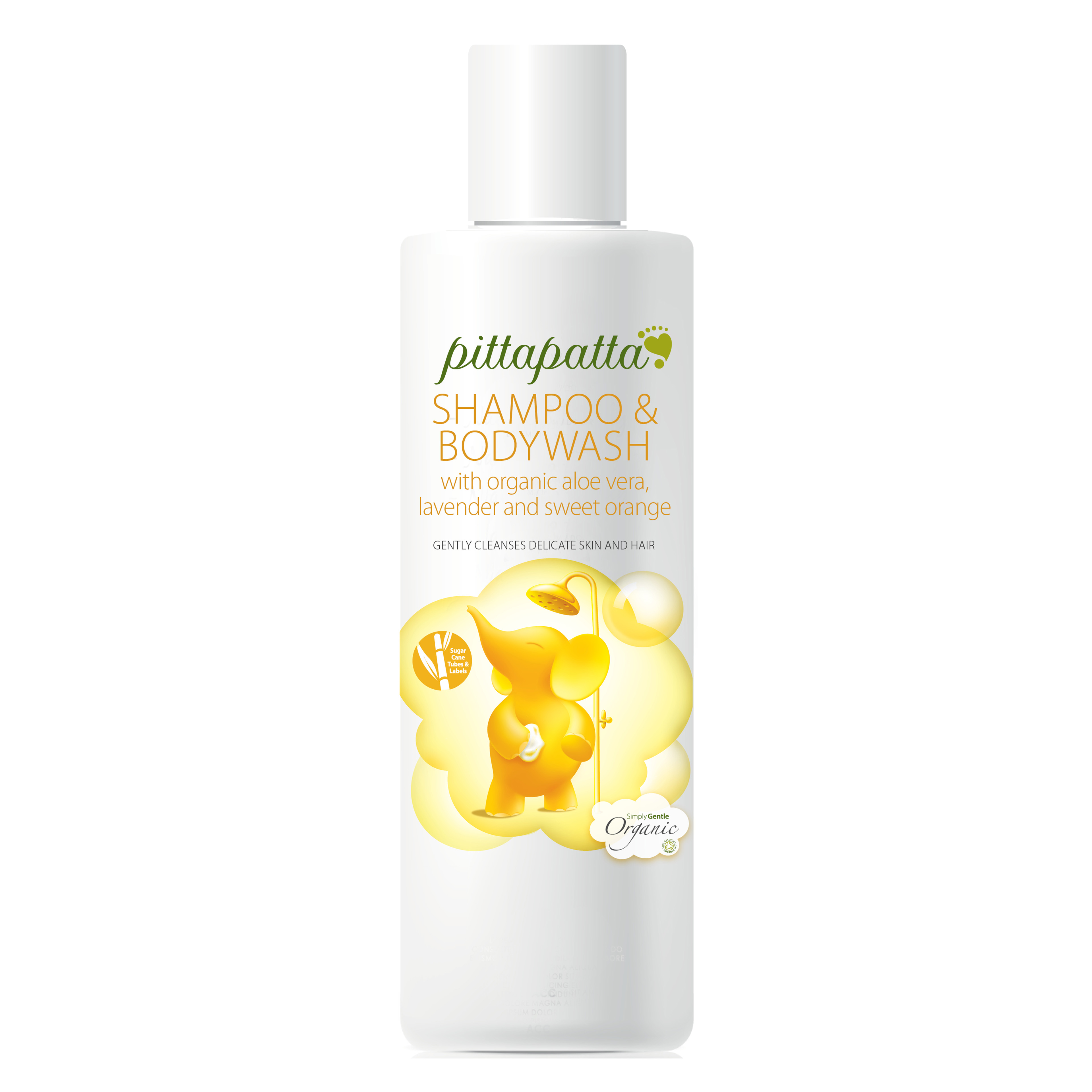 Pittapatta Organic Shampoo & Bodywash - Aloe Vera  Lavender & Sweet Orange - 250ml