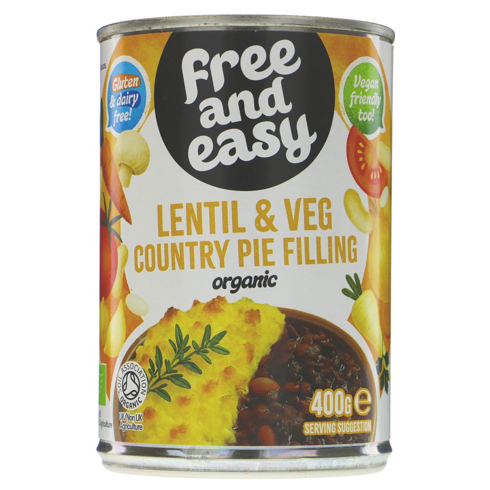 Free & Easy Organic Lentil & Veg Country Pie Filling - 400g