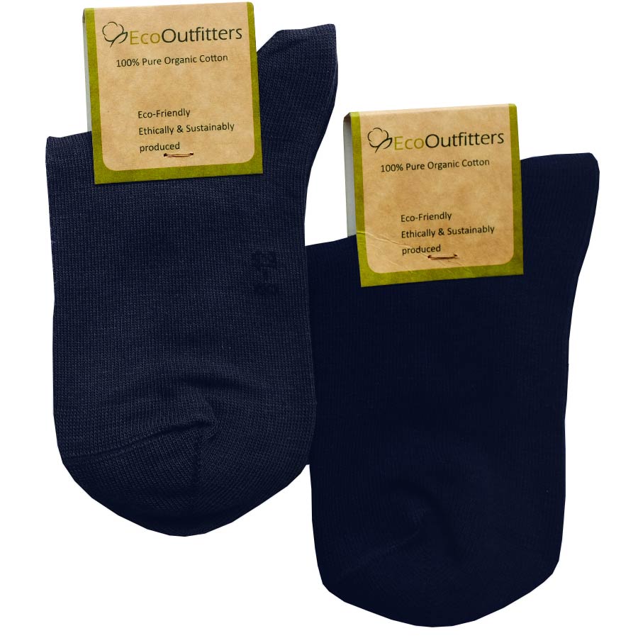 Organic Cotton Ankle Socks - Navy - UK3-11