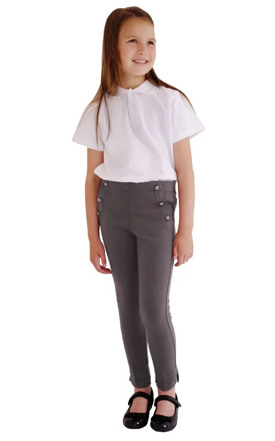 Senior Girls' Regular Fit School Trousers - Grey – David Luke Ltd