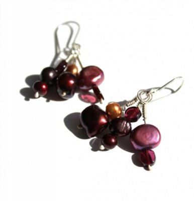 LA Jewellery Red Dusk Recycled Silver Earrings