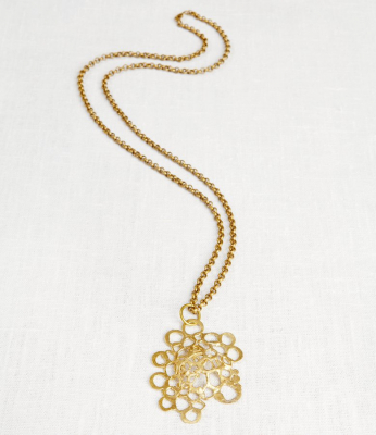 La Jewellery Recycled Brass Honey to Bee Necklace