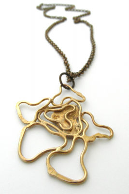 La Jewellery Recycled Contours Brass Neck Art
