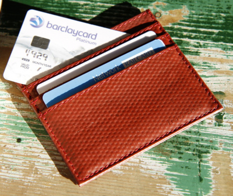 Elvis & Kresse Reclaimed Firehose Triple Card Holder - Red
