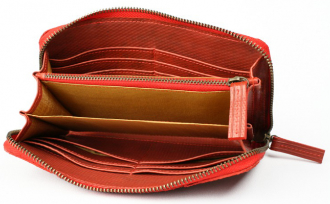 Elvis & Kresse Reclaimed Firehose Zip Purse - Red