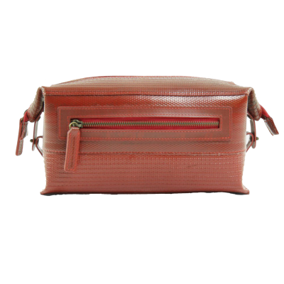 Elvis & Kresse Reclaimed Firehose Large Wash Bag - Red