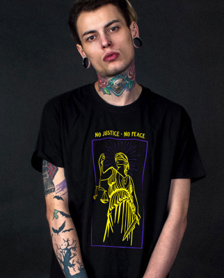 All Riot No Justice No Peace Organic T-Shirt - Black