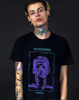 All Riot A Man Who Stands for Nothing Organic T-Shirt - Black