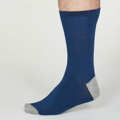 Thought Cobalt Blue Solid Jack Bamboo Socks - UK 7-11