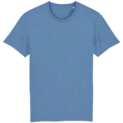 Organic Cotton Round Neck Heather T-Shirt - Blue