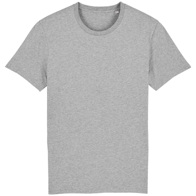 Organic Cotton Round Neck Heather T-Shirt - Grey