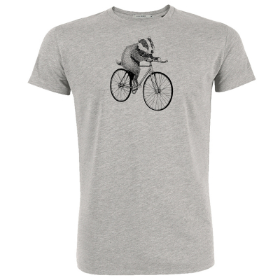 Green Bomb Bike Badger T-Shirt - Heather Grey
