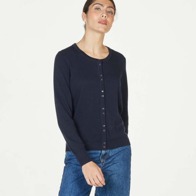 Thought Pollie Button Front Cardigan - Navy