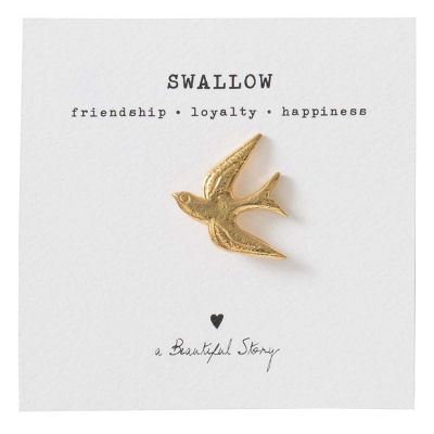 A Beautiful Story Gold Swallow Brooch