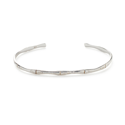 So Just Shop Silver Bamboo Bangle