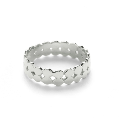 So Just Shop Silver Praniti Double Layer Ring