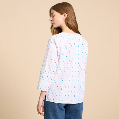 White Stuff Organic Rae Cotton Top - Ivory