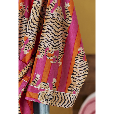 Tiger Stripe Dressing Gown - Pink & Orange