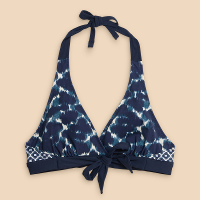 White Stuff Recycled Sunshine Reversible Bikini Top - Navy