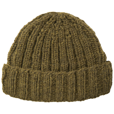 Shetland Roll Back Beanie - Moss