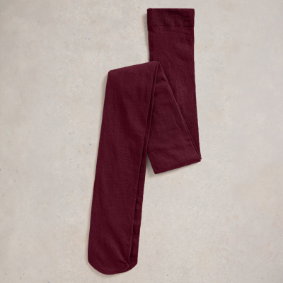 White Stuff Patty Plain Organic Tights - Dark Plum