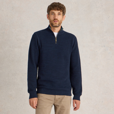 White Stuff Organic Attadale Funnel Neck Jumper - Navy