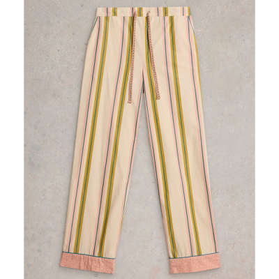 White Stuff Nina Organic Striped Pyjama Bottoms - Ivory