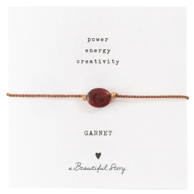 A Beautiful Story Gemstone Card Garnet Bracelet