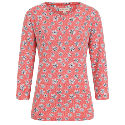 Mudd & Water Fern Top - Geo Print Hot Coral