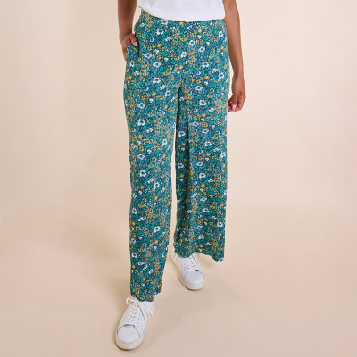 Nomads Wide Leg Viscose Trousers - Neptune