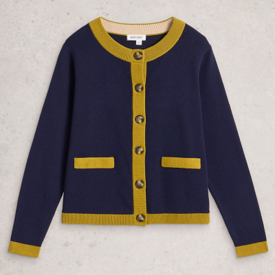 White Stuff Charlotte Organic Cardi - Dark Navy