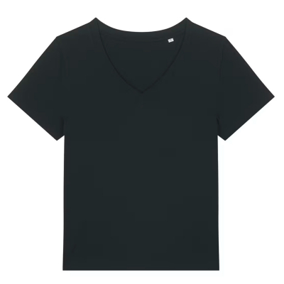 Organic Cotton Black V-Neck T-Shirt