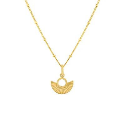 Vurchoo Art Deco Fan Gold Necklace