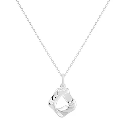 Vurchoo Textile Twist Silver Chain Necklace