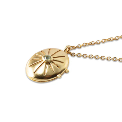 A Beautiful Story Oval Small Peridot Locket Necklace