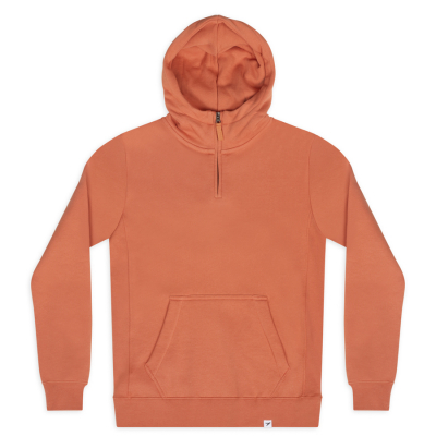 Lowe Quarter Zip Hoodie - Orange Rust