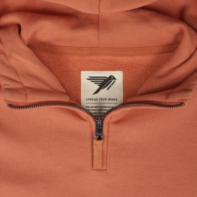 Lowe Quarter Zip Hoodie - Orange Rust