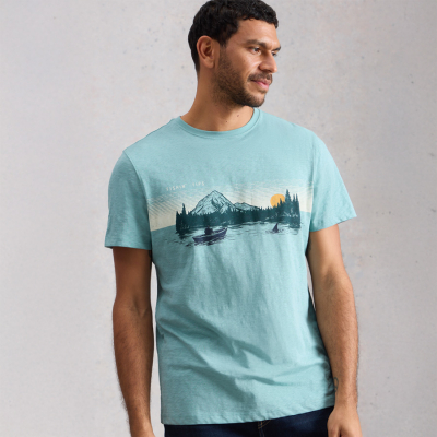 White Stuff Abersoch Fishin Fairtrade Graphic T-Shirt
