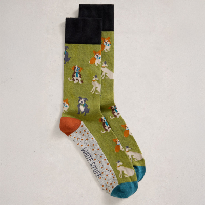 White Stuff Dapper Dogs Organic Ankle Sock